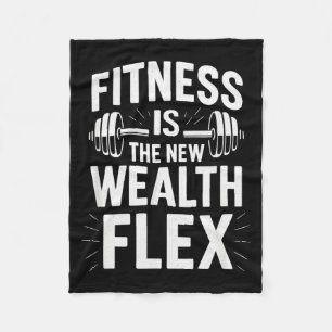 Fitness is de rijkdom Flex, Motiverende tekst Fleece Deken