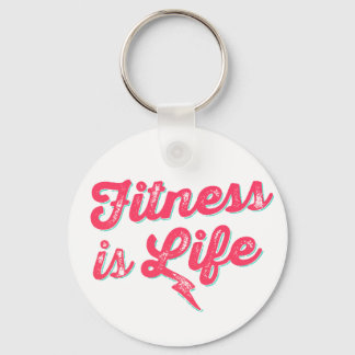 Fitness is Leven Roze Fitness Motivatie Sleutelhanger