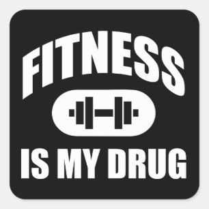 Fitness is mijn drug - Gym Workout Motivatie Vierkante Sticker