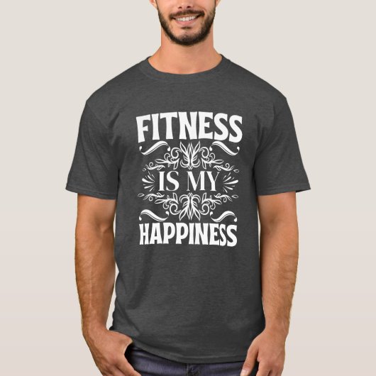 Fitness is mijn geluk t-shirt (Voorkant)