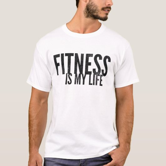 Fitness is mijn leven t-shirt (Voorkant)