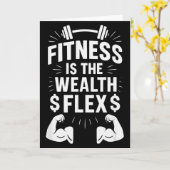 Fitness Is The Wealth Flex, Motivational Saying _1 Kaart (Gele Bloem)