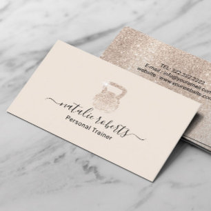 Fitness Ivory Kettlebell Logo Persoonlijke trainer Visitekaartje
