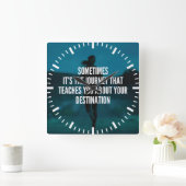 Fitness Journey - Women's Workout Motivatie" Vierkante Klok (Huis)