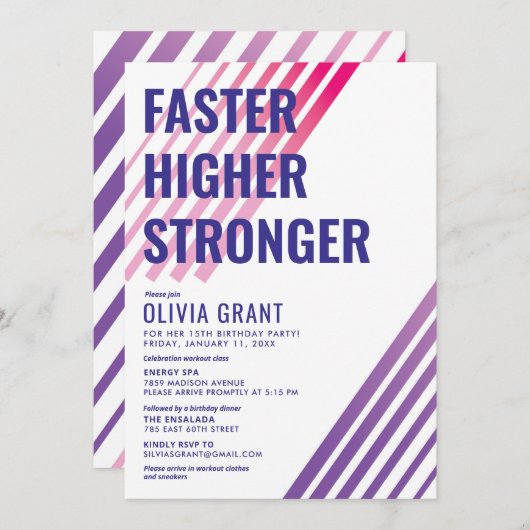 fitness kaart (Voorkant / Achterkant)