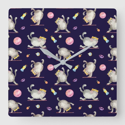 Fitness kat wandklok (Voorkant)