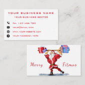Fitness Kerstman Business Card Template Visitekaartje (Voorkant / Achterkant)