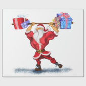 Fitness Kerstman Inpakpapier (Vlak)