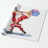Fitness Kerstman Inpakpapier (Uitgerold)