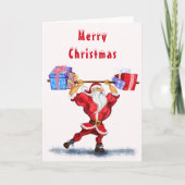 Fitness Kerstman Kerstkaart Kaart (Voorkant)