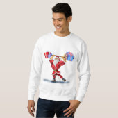 Fitness Kerstman Sweatshirt (Voorkant volledig)
