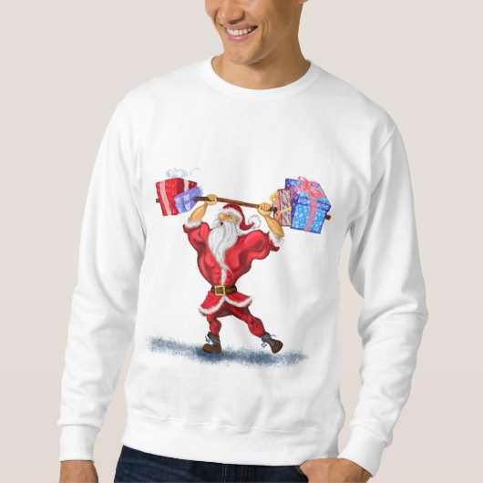 Fitness Kerstman Sweatshirt (Voorkant)