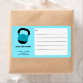 Fitness Kettlebell Electric-Blue Black Shipping Etiket (Insitu)