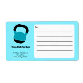 Fitness Kettlebell Electric-Blue Black Shipping Etiket (Voorkant)