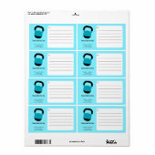 Fitness Kettlebell Electric-Blue Black Shipping Etiket (Full Sheet)