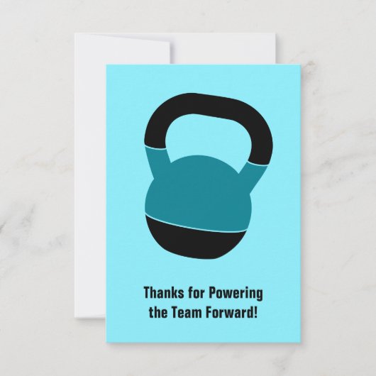Fitness Kettlebell Portrait Referral Thank You  Notitiekaartje (Voorkant)