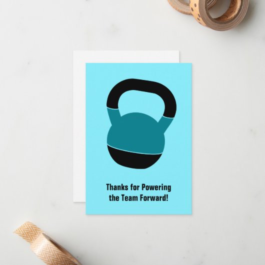 Fitness Kettlebell Portrait Referral Thank You  Notitiekaartje (Voorkant / Achterkant in situ)