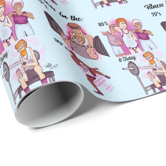 Fitness Lichtblauw Cadeaupapier (Rol Hoek)