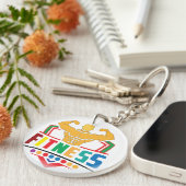 Fitness Lifestyle – Train Hard Stay Strong Sleutelhanger (Voorkant Rechts)