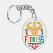 Fitness Lifestyle – Train Hard Stay Strong Sleutelhanger (Voorkant Links)