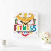 Fitness Lifestyle – Train Hard Stay Strong Vierkante Klok (Huis)