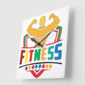 Fitness Lifestyle – Train Hard Stay Strong Vierkante Klok (Hoek)