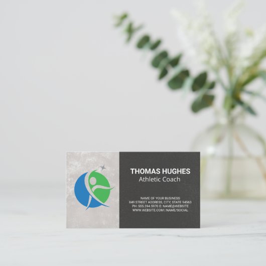 fitness - Logo | Athletic Coach Visitekaartje (Staand voorkant)