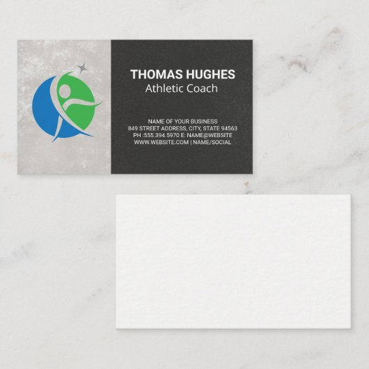fitness - Logo | Athletic Coach Visitekaartje (Voorkant / Achterkant)