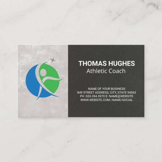 fitness - Logo | Athletic Coach Visitekaartje (Voorkant)
