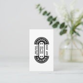 fitness logo Retrostijl Visitekaartje (Staand voorkant)