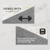 Fitness Logos | Marmer | Linen Visitekaartje (Voorkant / Achterkant)