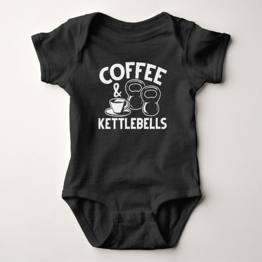Fitness Lover Coffee Kettlebell Sports verslaft Romper (Voorkant)