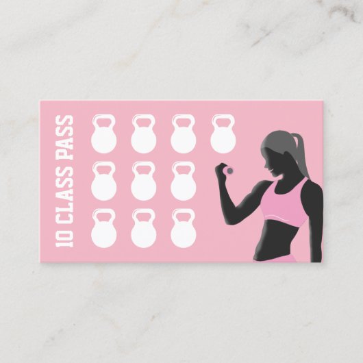 Fitness Loyalty Kaart Personal Trainer Pink (Voorkant)