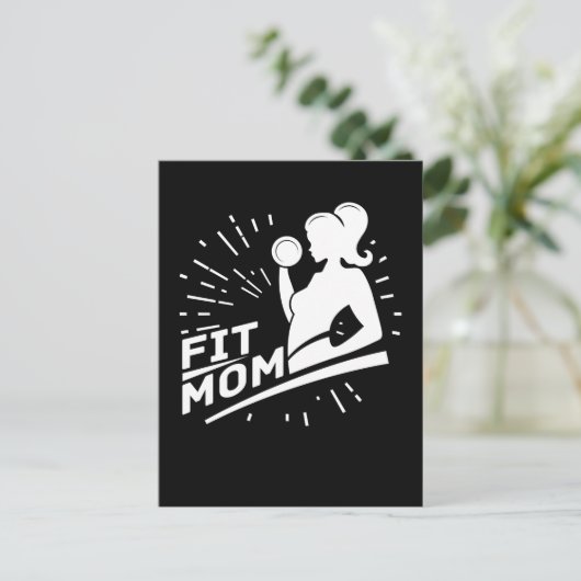 Fitness Mama Weightlift Moeder Gym Exercise Briefkaart (Staand voorkant)