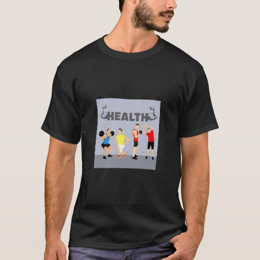 Fitness mannen t-shirt. Ontwerp op voorzijde en le T-shirt (Voorkant)