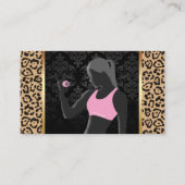 Fitness Meisje Chic Leopard Print Personal Trainer Visitekaartje (Voorkant)