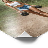 Fitness Meisje Dragen Gewichten In Bos Foto Afdruk (Hoek)