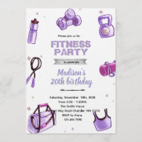 Fitness meisje feest uitnodiging