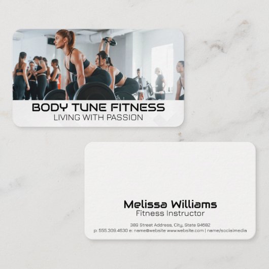 Fitness Mensen Oefenen In Gym Visitekaartje (Voorkant / Achterkant)