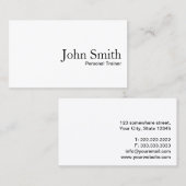 Fitness Minimalist Plain White Personal Trainer Visitekaartje (Voorkant / Achterkant)