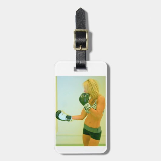 Fitness Model Boksen label Bagagelabel (Voorkant verticaal)