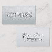 Fitness Moderne, gebleten dumbbell Wit leder Visitekaartje (Voorkant / Achterkant)