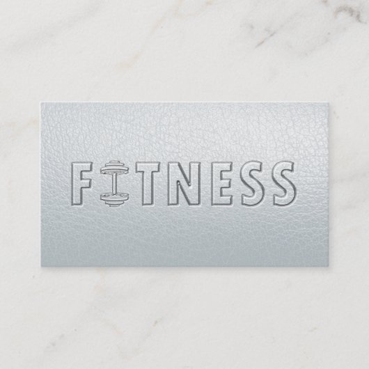 Fitness Moderne, gebleten dumbbell Wit leder Visitekaartje (Voorkant)