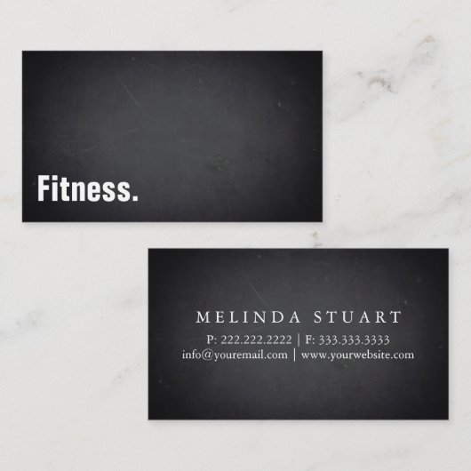 Fitness Moderne Minimalistische Blackboard Profess Visitekaartje (Voorkant / Achterkant)