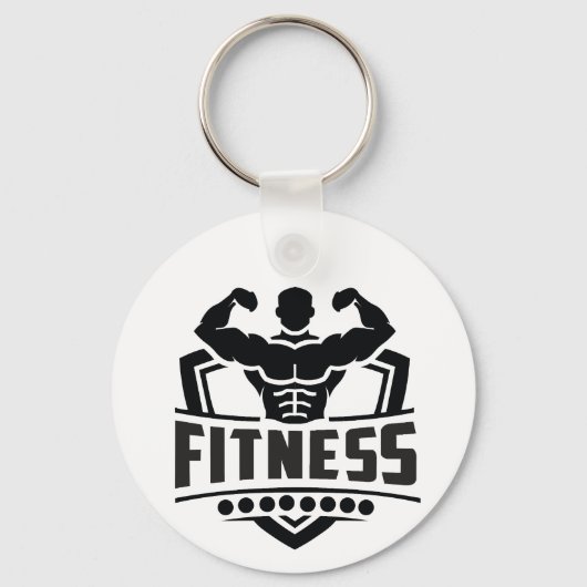 Fitness Motivatie Grafiek | Sterk & Actief Leven Sleutelhanger (Voorkant)