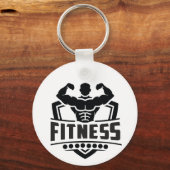 Fitness Motivatie Grafiek | Sterk & Actief Leven Sleutelhanger (Voorkant)