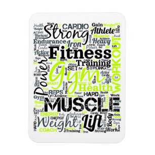 Fitness Motivatie Typografie Ontwerp Magneet