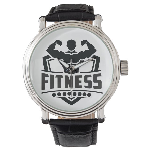 Fitness Motivation Graphic | Strong & Active Life Horloge (Voorkant)