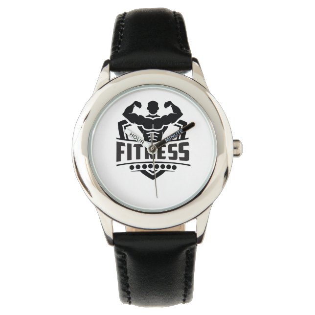 Fitness Motivation Graphic | Strong & Active Life Horloge (Voorkant)