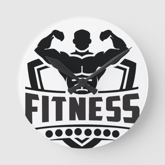 Fitness Motivation Graphic | Strong & Active Life Ronde Klok (Voorkant)
